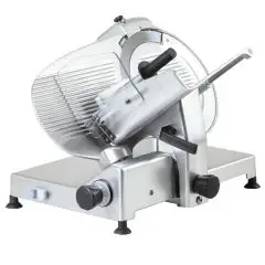 CORTADORA DE FIAMBRES POR GRAVEDAD CON TRANSMISIÓN POR CORREA - Mod AF370GR - Alimentación MONOFÁSICA o TRIFÁSICA - Cuchilla Ø 370 - Corte útil de mm 300x270 - Homologación CE