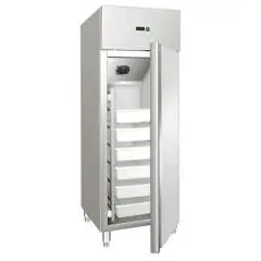 ARMARIO FRIGORÍFICO DE ACERO INOX - Estático - Mod. AK604FH - Cajas (cm L 60 x P 40 x H 13) - N. 1 puerta - Capacidad lt. 535 - Temperatura -5°/+4°C - Dim. cm L 68 x P 81 x 201 H - CE