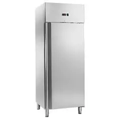 ARMARIO FRIGORÍFICO DE ACERO INOX - Estático - Mod. AK604BT - Gastronorm 2/1 (cm 65 x 53) - N. 1 puerta - Capacidad lt. 535 - Temperatura -18°/-22°C - Dim. cm L 68 x P 81 x 201 H - CE