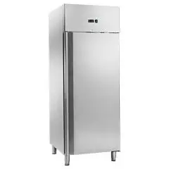 ARMARIO FRIGORÍFICO DE ACERO INOX - VENTILADO - Mod. CM 700 TN - GASTRONORM 2/1 (cm 65 x 53) - N. 1 PUERTA - CERRADURA - CAPACIDAD LT 700 - TEMPERATURA -2° /+8° C - Dim. cm L 74 x P 83 x h 201 - CE