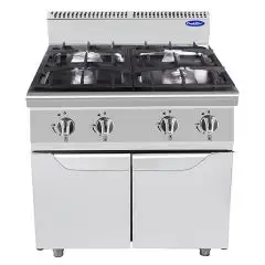 COCINA A GAS - Mod. CV9I4DH1 - N. 4 FUEGOS - COMPARTIMIENTO NEUTRO CON PUERTA - CON LLAMA PILOTO - Potencia kW 34,5 - Medidas cm L 80 X F 90 X H 114 - Homologación CE