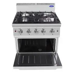 COCINA A GAS - Mod. CV7I4DQ1 - N. 4 QUEMADORES CON HORNO ESTÁTICO A GAS - CON LLAMA PILOTO - Potencia kW 29 - Medidas cm L 80 X F 70 X H 108,5 - Homologación CE