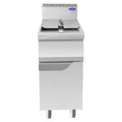 FREIDORA A GAS - LÍNEA COOK - Mod. CV7I4HH - N. 1 CUBA LT. 16 DE ACEITE - COMPARTIMIENTO CON PUERTA BATIENTE - Potencia kW 13 - Medidas cm L 40 X F 70 X H 108,5 - Homologación CE