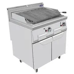 PARRILLA DE PIEDRA VOLCÁNICA A GAS - Mod. CV7I8EOI - COMPARTIMIENTO CON PUERTAS BATIENTES - Potencia kW 14 - Medidas cm L 80 X F 70 X H 108,5 - Homologación CE