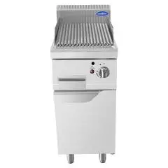 PARRILLA DE PIEDRA VOLCÁNICA A GAS - Mod. CV9I4EH - COMPARTIMIENTO CON PUERTA BATIENTE - Potencia kW 9 - Medidas cm L 40 X F 90 X H 114 - Homologación CE