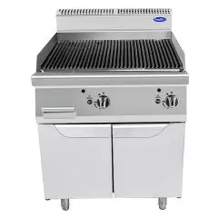 PARRILLA DE PIEDRA VOLCÁNICA A GAS - Mod. CV9I8EH - COMPARTIMIENTO CON PUERTAS BATIENTES - Potencia kW 18 - Medidas cm L 80 X F 90 X H 114 - Homologación CE