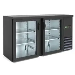 NEVERA DE RETRO BAR PARA BEBIDAS - Mod. DD 200 IF - Temperatura 0°/+10°C - Capacidad lt. 315 - Alimentación monofásica V220/1 - Potencia W 320 - Medidas cm. L 146,2 x P 53,5 x h 86 - Peso Kg. 100