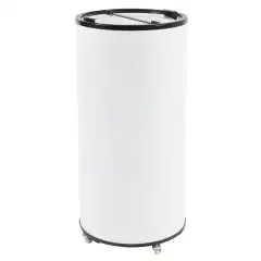 EXPOSITOR REFRIGERATO PARA BEBIDAS - Mod. DN65H - Capacidad lt. 65 - Refrigeración estática  - Alimentación monofásica - Potencia W 100 - Medidas cm ø 44,5 x 96,5h - Homologación CE