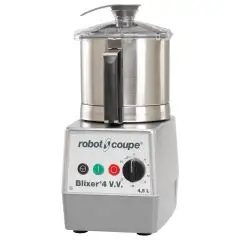 BLIXER, CUTTER HOMOGENEIZADOR DE SOBREMESA - Mod. BLIXER 4 V.V. - Capacidad de la Cuba de acero inox lt 4,5 - Capacidad de porciones: de 2 a 15 (porciones de 200 gr) - Con variador dy Velocidad - Potencia W 1100 - Dimensiones cm L 24,2 x P 33,2 x 47,9h