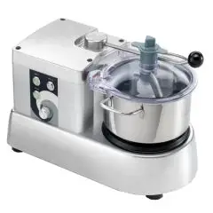 TRITURADORA Y PICADORA, CUTTER - MOD. D5 - Capacidad de la Cuba Lt 3,3 - Capacidad útil del cilindro Lt 1,5 - Potencia Watt/Hp 600/0,8 - MONOFÁSICO - CE