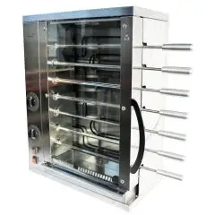 MULTIGRILL - MOD. CEV4 -  Armazón de acero inox - N. 2 resistencias blindadas independientes con regulador de energía - N. 4 + 3 espadas inox - Voltaje 400v trifásico - Potencia 3,6 KW - Medidas: cm L 58,7 X P 31,5 X 77 h - CE