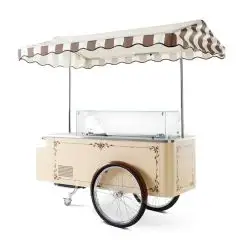 CARRITO DE HELADOS - VENTILADO - CRISTALES TEMPLADOS - UNIDAD DE REFRIGERACIÓN POR AIRE - TEMPERATURA -16/-10°C - Medidas cm. A 200 x F 128,5 x h 208,1
