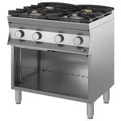 COCINA DE GAS - Mod 9DGMH4B12 - N 4 FUEGOS - COMPARTIMENTO ABIERTO - CON LLAMA PILOTO - Dimensiones cm L 80 x P 90 x H 85/90