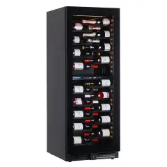 VITRINA REFRIGERADA PARA VINOS - Mod. EY160I2VD NL - VENTILADA - TEMPERATURA +2°/+12°C /  +12°/+20°C - N. 1 PUERTA ACRISTALADA - CAPACIDAD LORDA Lt. 382 - Potencia W 130 - Alimentación monofásica - Medidas cm L 59,5 x P 69 x H 160
