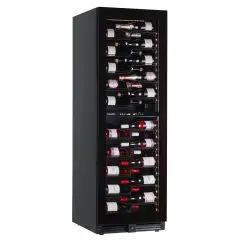 VITRINA REFRIGERADA PARA VINOS - Mod. EY180I2VD NL - VENTILADA - TEMPERATURA +2°/+12°C / +12°/+20°C - N. 1 PUERTA ACRISTALADA - CAPACIDAD LORDA Lt. 434 - Potencia W 130 - Alimentación monofásica - Medidas cm L 59,5 x P 69 x H 180