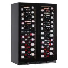 VITRINA REFRIGERADA PARA VINOS - Mod. EY355I3VD NL - VENTILADA - TEMPERATURA +2°/+20°C / +2°/+12°C / +12°/+20°C - N. 2 PUERTAS ACRISTALADAS - CAPACIDAD LORDA Lt. 872 - Potencia W 260 - MONOFASE - Medidas cm L 119 x P 69 x H 180