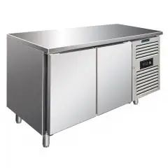 MESA REFRIGERADA DE ACERO INOX AISI 304 - VENTILADO - Mod CXF2100BT - GASTRONORM 1/1 (cm 53 x 32,5) - N 2 PUERTAS - CAPACIDAD Lt 313,5 - TEMPERATURA -18°/-22°C - Dim cm L 136 x P 70 x h 86