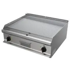 PLANCHA FRY TOP ELÉCTRICA DE SOBREMESA - MOD. G7NUP2DDT - N. 2 zonas de cocción - PLANCHA RAYADA - Potencia kW 10,8 - Medidas: cm A 80 x F 70 x H 25 - Homologación CE