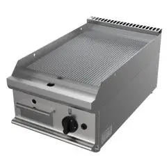 PLANCHA FRY TOP A GAS DE SOBREMESA - MOD. G7NUQ1DDT - PLANCHA RAYADA - Potencia kW 6 - Medidas: cm A 40 x F 70 x H 27 - Homologación CE