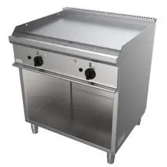 PLANCHA FRY TOP A GAS - MOD. G7NUQ2DCN - PLANCHA LISA - Armario abierto - N. 2 zonas de cocción - Potencia kW 12 - Medidas: cm A 80 x F 70 x H 85 - Homologación CE