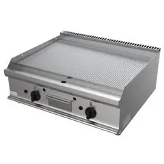 PLANCHA FRY TOP A GAS DE SOBREMESA - MOD. G7NUQ2DDT - PLANCHA RAYADA - N. 2 zonas de cocción - Potencia kW 12 - Medidas: cm A 80 x F 70 x H 27 - Homologación CE