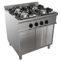 COCINA A GAS 4 FUEGOS - MOD. G7NURG4D4M - Armario abierto - Potencia kW 18 - Medidas: cm A 80 x F 70 x H 85 - Homologación CE