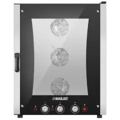 HORNO ELÉCTRICO MIXTO DE CONVECCIÓN Y VAPOR - Cod. EASY10E - PARA GASTRONOMÍA, PANADERÍA Y PASTELERÍA - Capacidad bandejas n. 10 cm 60x40 o GN 1/1 - Potencia kW 16 - Alimentación 230/400 V 50/60 Hz - Temperatura max °C 270 - Medidas exteriores cm. L 85 x 