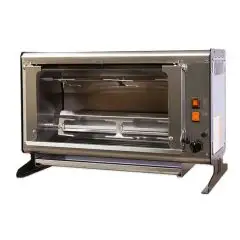 ASADOR VERTICAL A GAS - MOD. ELBA6/PG 2 ASTE - CAPACIDAD N 6 POLLOS - N 2 espadas de tubular inox mm 12 x 12 mm Longitud cm 54,3 - Quemador con válvula de seguridad, piezo - Alimentación 230 V MONOFÁSICA - Potencia 92 W - Potencia térmica 6 Kw - Medidas c