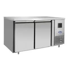 MESA REFRIGERADA DE ACERO INOX - Para SNACK - VENTILADO - Mod. EPF3421GR 304T - N. 2 Puertas - Capacidad Lt 240 - TEMPERATURA -2°/+8°C - Dim. cm. L 136 x P 60 x h 85 - CE