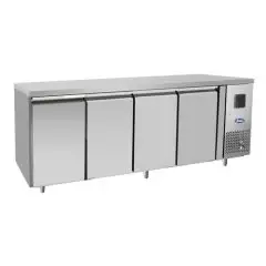 MESA REFRIGERADA DE ACERO INOX - VENTILADO - Mod.EPF3442GR - CLASE ENERGÉTICA A - GASTRONORM 1/1 (cm 53 x 32,5) - N. 4 Puertas - Capacidad Lt 560 - TEMPERATURA -2°/+8°C - Dim. cm. L 223 x P 70 x h 85 - CE