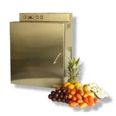 DESHIDRATADOR - MOD. ESSICCATORE 12T - Estructura totalmente de aceor inox - Alimentación monofásica 230V/50 Hz - Potencia: W 2000 - Capacidad: n. 12 bandejas cm 40x56 - Dimensiones: Cm L 63 X P 65 X h 83 - PESO: Kg 15