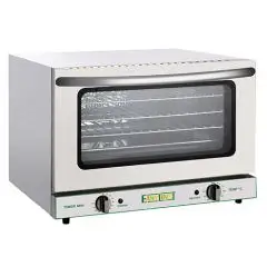 HORNO ELÉCTRICO DE CONVECCIÓN - Mod FD47 - Para gastronomía, panadería y repostería - Estructura de acero inoxidable - Capacidad de 4 bandejas de 45x33 cm - Potencia de 2500 W - Alimentación monofásica - Medidas cm L 58 x P 57 x 40,6 H - Norma CE
