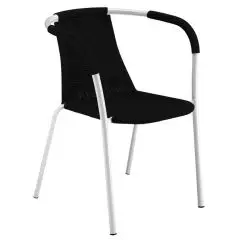 SILLA FILOLINE - MOD. 001 - ESTRUCTURA DE ACERO CON BRAZOS - ASIENTO Y RESPALDO DE ALAMBRES DE ACERO REVESTIDO - ACABADO CROMADO PARA INTERIORES - ACABADO BARNIZADO PARA INTERIORES/EXTERIORES - APILABLE - CONFECCIÓN DE N. 4 - Medidas Cm A 53 x F 58 x H 73