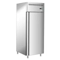 ARMARIO FRIGORÍFICO CONGELADOR DE ACERO INOX AISI 201 - PARA SNAKS - ESTÁTICO - Mod. G-SNACK400BT-FC - CAPACIDAD BRUTA Lt 429 - N. 1 PUERTA - TEMPERATURA -18º/-22ºC - Medidas cm A 68 x F 71 x h 201 - CE