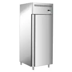 ARMARIO FRIGORÍFICO DE ACERO INOX AISI 201 - PARA SNAKS - ESTÁTICO - Mod. G-SNACK400TN-FC - CAPACIDAD BRUTA Lt 429 - N. 1 PUERTA - TEMPERATURA -2°/+8°C - Medidas cm A 68 x F 71 x h 201 - CE
