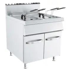 FREIDORA ELÉCTRICA - LÍNEA ANIS - MOD. K9H200G - N. 2 Cubas Lt 20 + 20 de aceite - Trifásica - Medidas cm L 80 x P 90 x H 90 - Homologación CE
