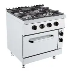 COCINA DE GAS - MOD. K9S213N - N. 8 fuegos - Con llama piloto - 2 hornos de gas estáticos GN 2/1 - Medidas cm L 160 x P 90 x H 90 - Homologación CE