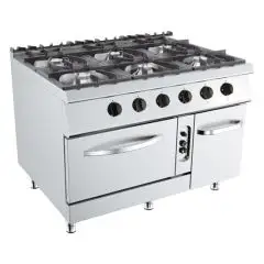 COCINA DE GAS - MOD. K9S203N - N. 8 fuegos - Con llama piloto - Compartimento con puertas batientes - Medidas cm L 160 x P 90 x H 90 - Homologación CE
