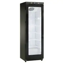 Armario frigorífico - Mod GN 400 G TN BLK - Estático con agitador - Gastronorm 2/1 (cm 65 x 53) - 1 puerta de vidrio - Capacidad 400 L - Temperatura +2°/+10° C - Dimensiones cm L 60 x P 62,5 x H 186