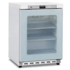 Armario frigor&iacute;fico est&aacute;tico con ventilador y puerta de cristal modelo GN 200 G TN, temperatura +2&deg;C / +10&deg;C, capacidad bruta 200 Lt, dimensiones exteriores 600 x 625 x 850 mm.