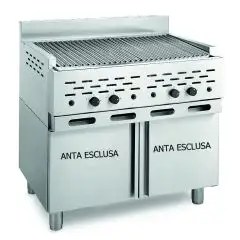BARBACOAS DE PIEDRA VOLCÁNICA - MOD. 2100/R2P - VERSIÓN MONOBLOQUE ABIERTO - POTENCIA Kw/h 22,52 - ALIMENTACIÓN METANO-GPL - Medidas cm A 89 x F 70 x h 85 - Homologación CE