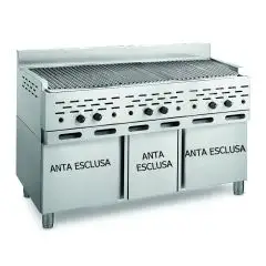 BARBACOAS DE PIEDRA VOLCÁNICA - MOD. 2100/R3P - VERSIÓN MONOBLOQUE ABIERTO - POTENCIA Kw/h 33,78 - ALIMENTACIÓN METANO-GPL - Medidas cm A 130 x F 70 x h 85 - Homologación CE