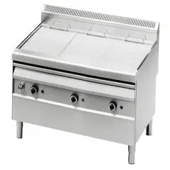 PARRILLA DE GAS Y AGUA - Mod GV1219 - Llama piloto - Dimensiones cm L 119,5 x P 90 x H 85/107