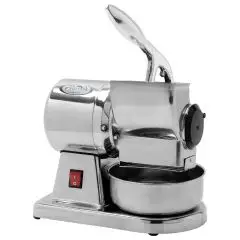 RALLADOR - MOD. GRAGM - Alimentación V 230/50Hz MONOFÁSICA - Potencia Kw 0,38 (0,5 Hp) - Producción horaria Kg 30 - Medidas cm A 17 X F 28 X h 31 - Homologación CE