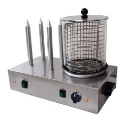 HOT DOG COOKER MACHINE - Mod. HD 01 - N. 4 ponches calentadores de pan de aluminio - Potencia W 650 - Fuente de alimentación monofásica - Dimensiones cm L 52,8 x P 33,7 x 40h - Norma CE