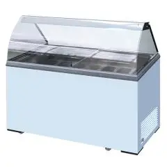 VITRINA DE HELADOS - Mod. KEG 7 - TEMPERATURA -13°/-23° C - CAPACIDAD Lt 381 - DIMENSIONES cm. L 130,5 x P 63,5 x h 124 - PESO Kg. 105 - Homologación CE