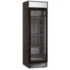 Expositor refrigerado negro para bebidas con cartel modelo ICOOL 401 C BLACK, capacidad Lt 360, temperatura 0/+10 &deg;C