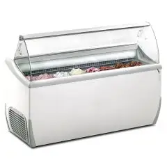 VITRINA DE HELADERÍA - MOD. VETRINA J 9 EXTRA - CAPACIDAD LT 423 - TEMPERATURA -15°/-20°C - Medidas cm. A 165,6 - x F 72,3 - x h 125,3 - CE