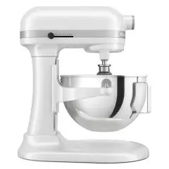 AMASADORA PLANETARIA KITCHENAID - Mod K55W Heavy Duty Blanco - Estructura de metal - N 1 cuba Lt 5,2 - Potencia 375 W - Alimentación monofásica 220-240V - Medidas cm L 28,7 x P  37,1 x H 41,9