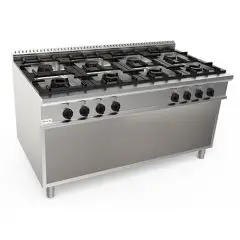 COCINA A GAS 8 FUEGOS CASTA MISS 900 - MOD N9WUZ8DC2P2M4G - Compartimento abierto - Con llama piloto - Potencia kW 47,6 - Dimensiones cm L 160 x P 90 x H 85